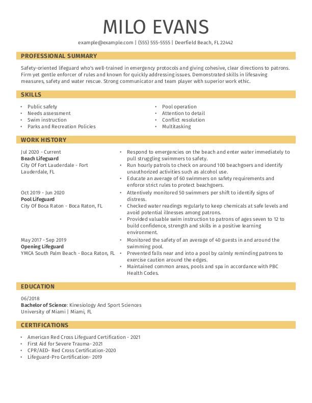 Lifeguard Free Resume Templates + HowTo Guide Lifeguard Free Resume Templates + HowTo Guide