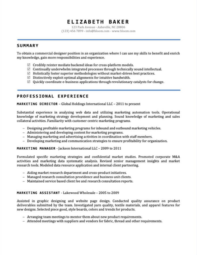 Experienced sales assistant resume template