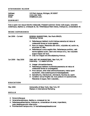 Sprouting Resume Example