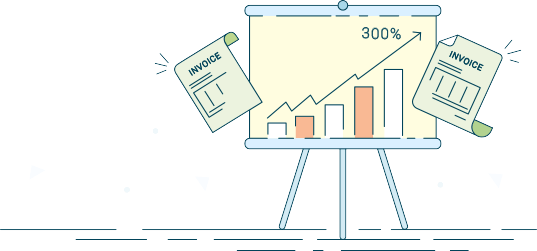 flipchart with growth graph