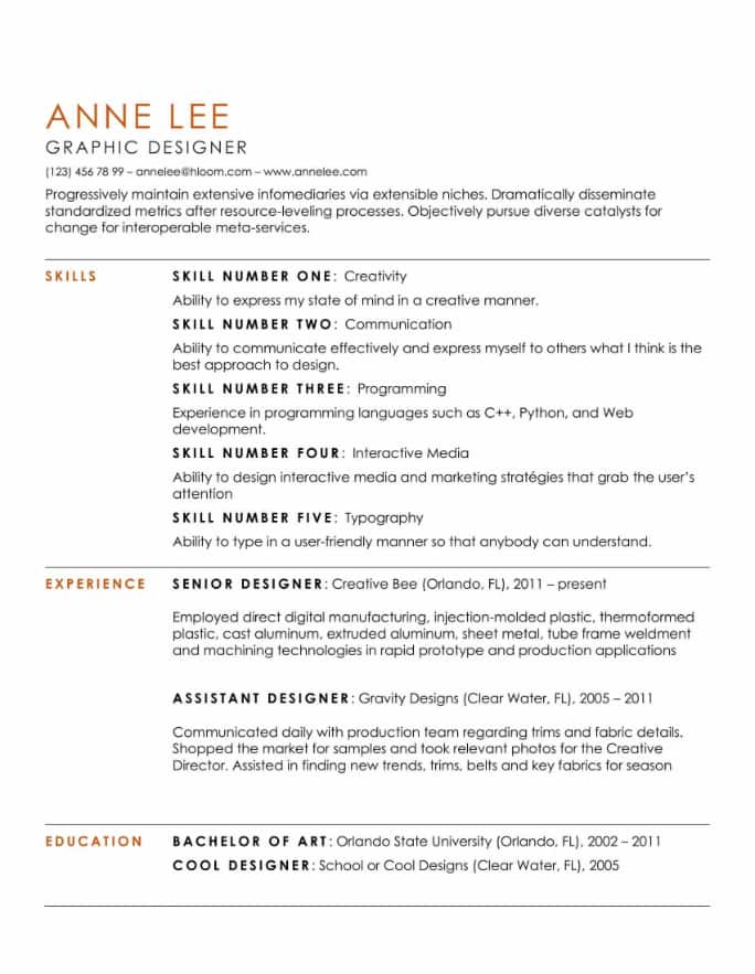 simple resume samples 2022