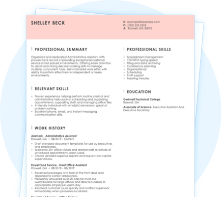 Qualified administrative assitant resume template
