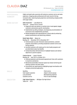 sales associatesr resume template