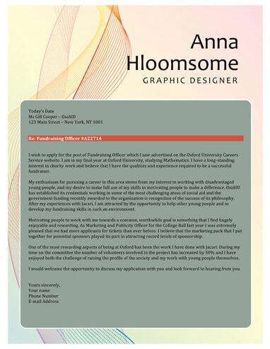 Sr Graphic Designer Cover Letter format
