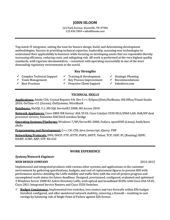 Technical Support Representative resume example