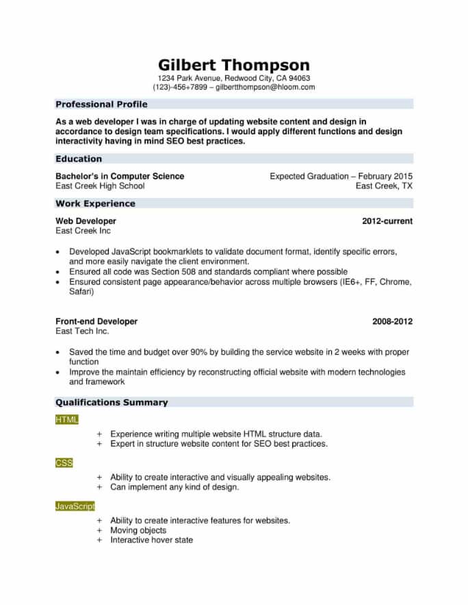 support job resume