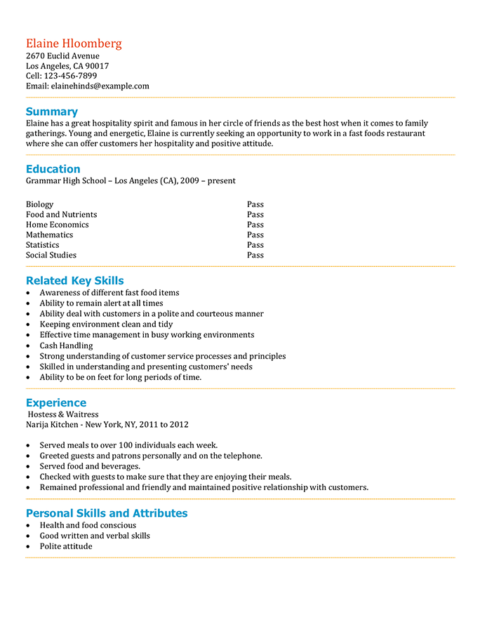 Free High School Student Resume Examples Guide And Tips Hloom