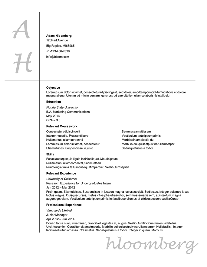 First Time Resume Template from www.hloom.com