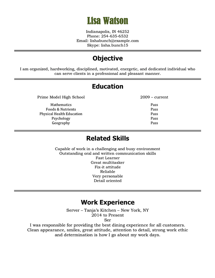 Exemple De CV Pour Gérant De Restaurant